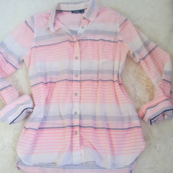 HP🛍️A.N.A A New Approach pink size medium gently worn lightweight button down - Picture 13 of 16